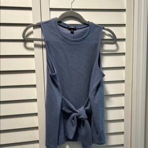 Blue Sleeveless Top with Tie Detail